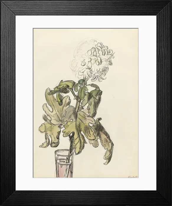 Framed Print : Flowering chrysanthemum, in a vase, 1872-1950. Creator: Barbara Elisabeth van Houten Framed Print : Flowering chrysanthemum, in a vase, 1872-1950. Creator: Barbara Elisabeth van Houten