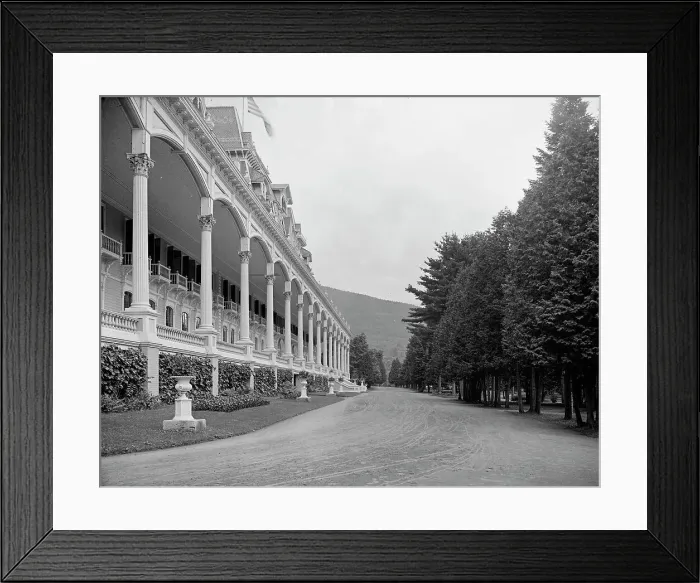 Framed Print : Facade, Fort William Henry Hotel, Lake George, N.Y. between 1900 and 1905. Creator: Unknown Framed Print : Facade, Fort William Henry Hotel, Lake George, N.Y. between 1900 and 1905. Creator: Unknown