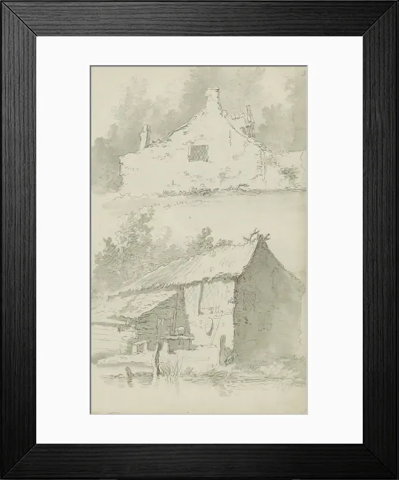 Framed Print : Farmers houses, c.1780-c.1800. Creator: Bernhard Heinrich Thier Framed Print : Farmers houses, c.1780-c.1800. Creator: Bernhard Heinrich Thier