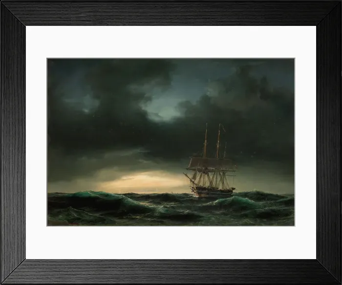 Framed Print : Danish corvette after a storm, 1848. Creator: Anton Melbye Framed Print : Danish corvette after a storm, 1848. Creator: Anton Melbye