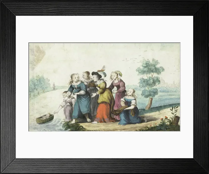 Framed Print : Moses is found, 1655. Creator: Gesina ter Borch Framed Print : Moses is found, 1655. Creator: Gesina ter Borch