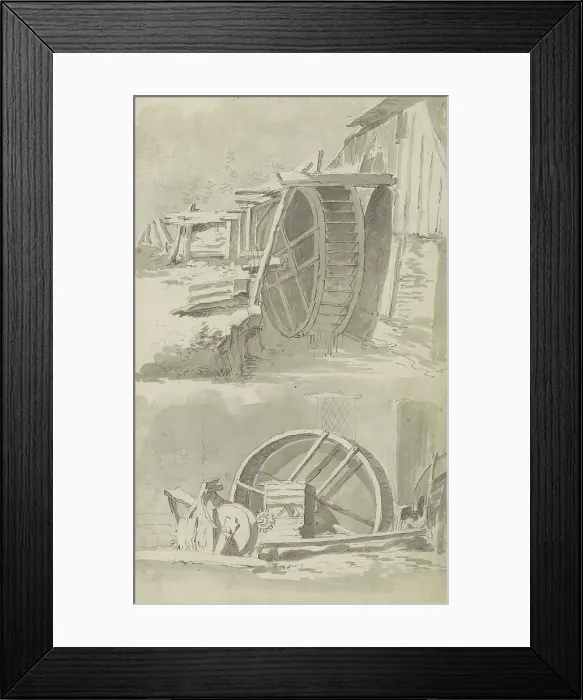 Framed Print : Waterwheels, c.1780-c.1800. Creator: Bernhard Heinrich Thier Framed Print : Waterwheels, c.1780-c.1800. Creator: Bernhard Heinrich Thier