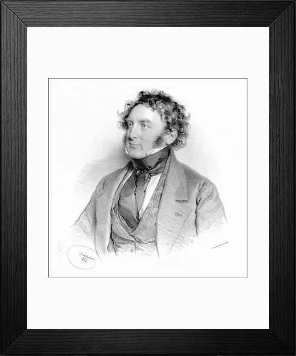 Framed Print : Portrait of the composer and harpist Nicolas-Charles Bochsa (1789-1856), 1842. Creator: Kriehuber, Josef (1800-1876) Framed Print : Portrait of the composer and harpist Nicolas-Charles Bochsa (1789-1856), 1842. Creator: Kriehuber, Josef (1800-1876)