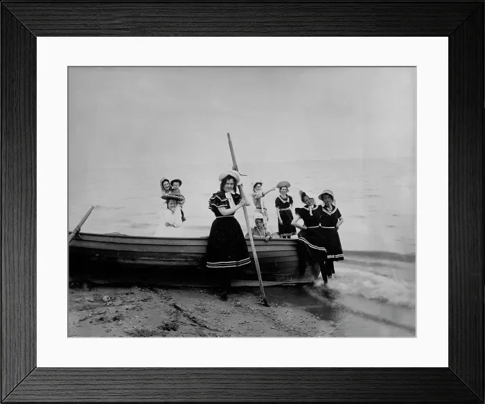 Framed Print : Ready for their daily dip, between 1900 and 1905. Creator: Unknown Framed Print : Ready for their daily dip, between 1900 and 1905. Creator: Unknown