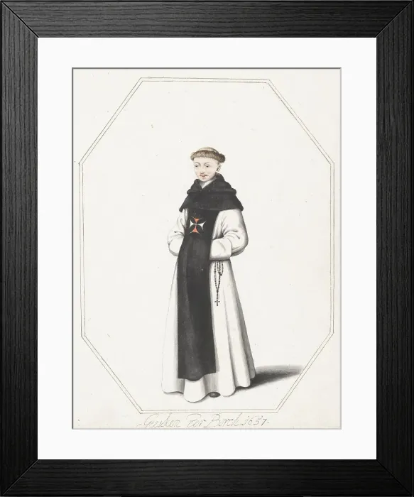Framed Print : Monk standing, 1657. Creator: Gesina ter Borch Framed Print : Monk standing, 1657. Creator: Gesina ter Borch