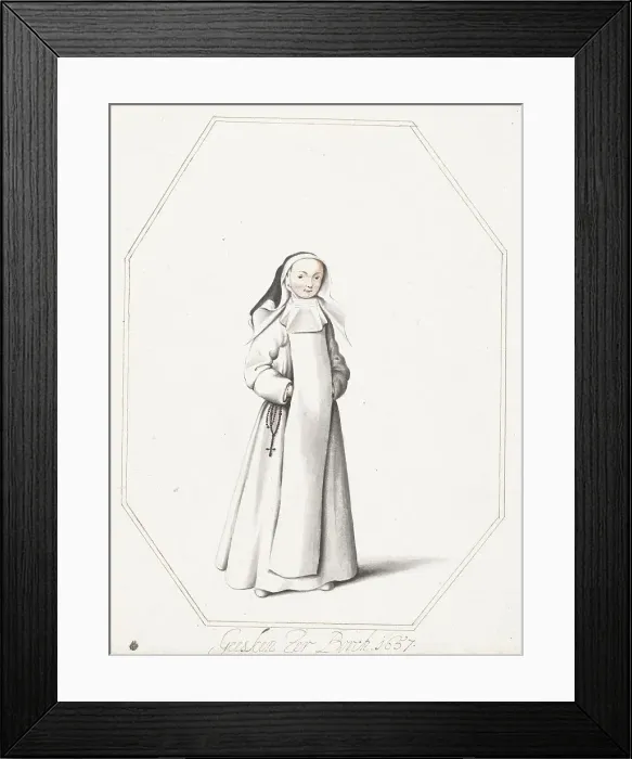 Framed Print : Nun, 1657. Creator: Gesina ter Borch Framed Print : Nun, 1657. Creator: Gesina ter Borch