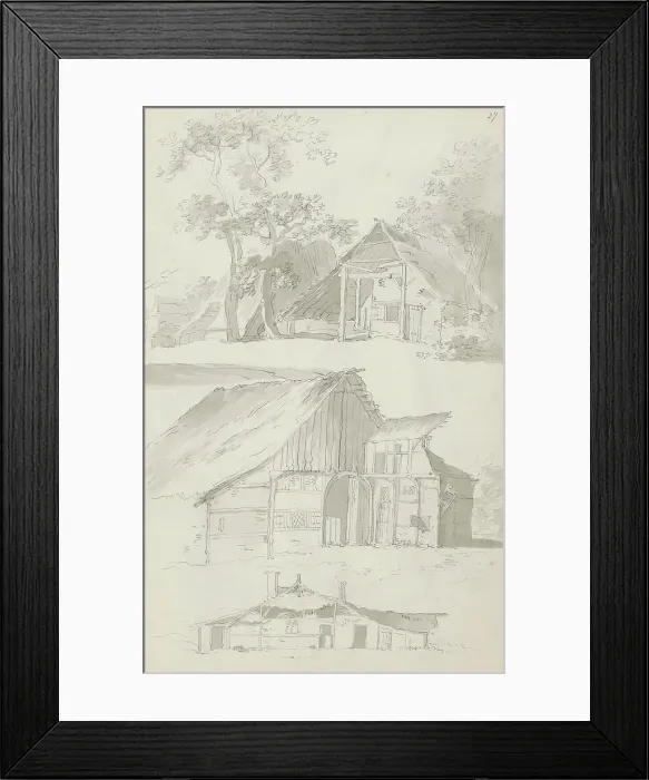 Framed Print : Farm buildings, c.1780-c.1800. Creator: Bernhard Heinrich Thier Framed Print : Farm buildings, c.1780-c.1800. Creator: Bernhard Heinrich Thier