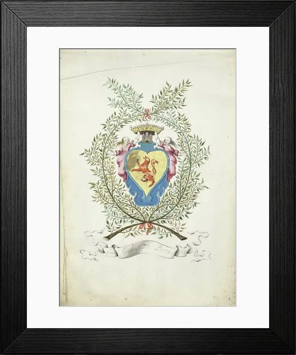 Framed Print : Decorated coat of arms of the Ter Borch family, 1660. Creator: Gesina ter Borch Framed Print : Decorated coat of arms of the Ter Borch family, 1660. Creator: Gesina ter Borch