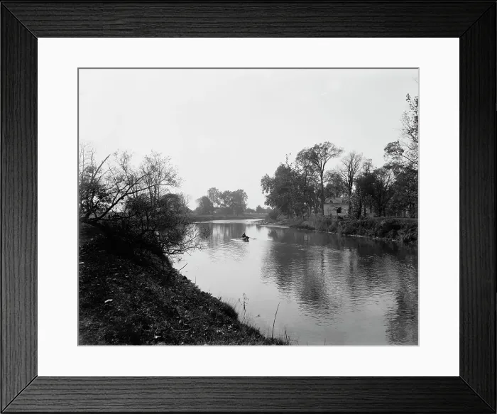 Framed Print : Clinton River summer resort, Mt. Clemens, between 1880 and 1899. Creator: Unknown Framed Print : Clinton River summer resort, Mt. Clemens, between 1880 and 1899. Creator: Unknown