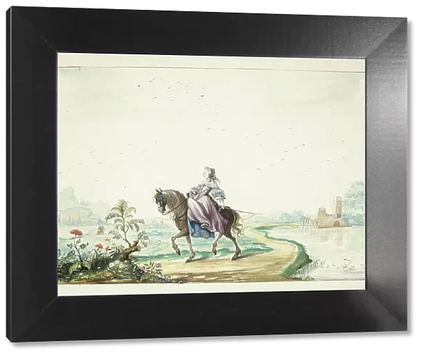 Woman on horseback in a landscape, 1660. Creator: Gesina ter Borch