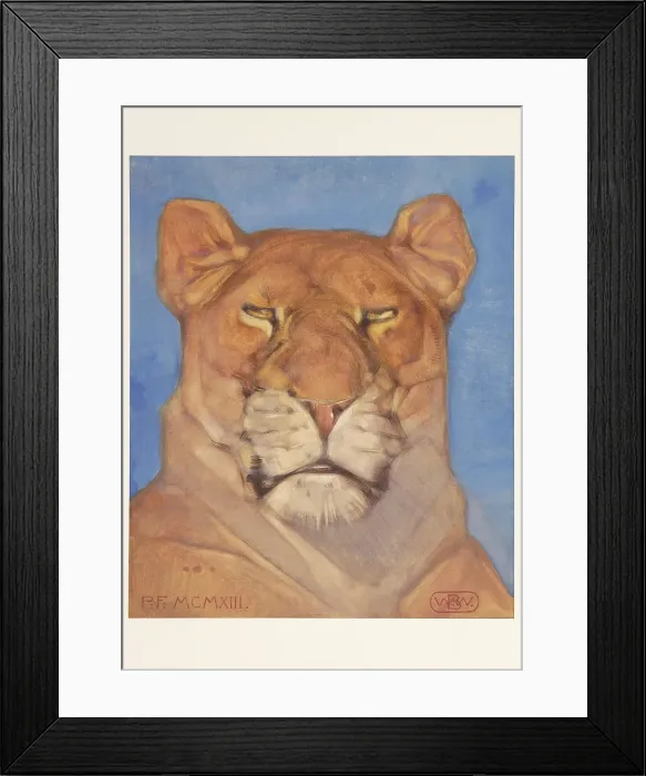 Framed Print : Head of a lioness, 1866-1939. Creator: Bernard Willem Wierink Framed Print : Head of a lioness, 1866-1939. Creator: Bernard Willem Wierink