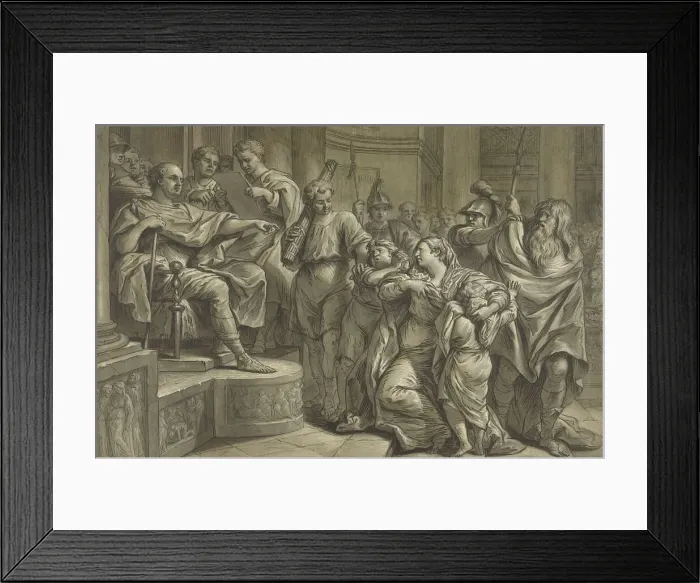 Framed Print : Eponina asks Vespasian for mercy for Sabinus, 1726-1783. Creator: Blaise Nicolas Lesueur Framed Print : Eponina asks Vespasian for mercy for Sabinus, 1726-1783. Creator: Blaise Nicolas Lesueur