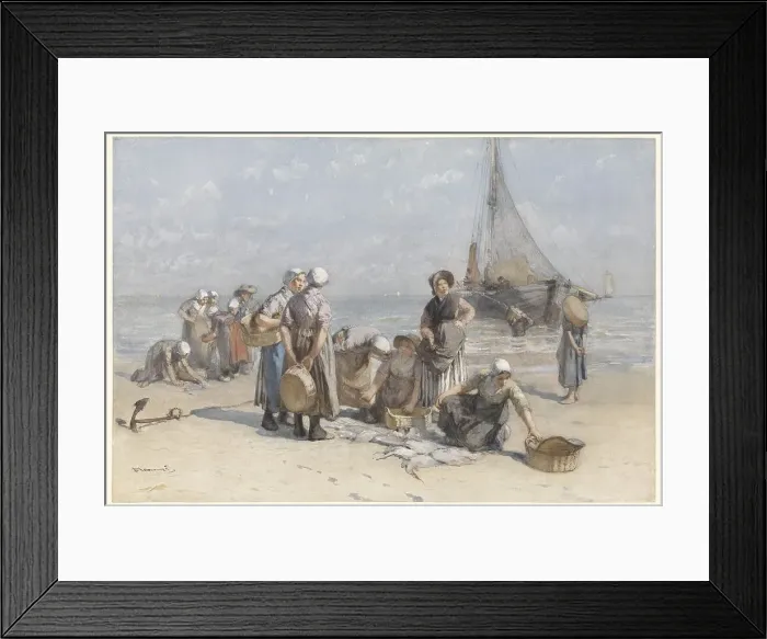 Framed Print : Fishwives on the Beach at Scheveningen, c.1880-c.1885. Creator: Bernardus Johannes Blommers Framed Print : Fishwives on the Beach at Scheveningen, c.1880-c.1885. Creator: Bernardus Johannes Blommers