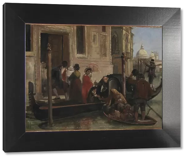 Landing in Venice. In the Distance S. Maria delle Salute, 1852-1855. Creator: Wilhelm Marstrand