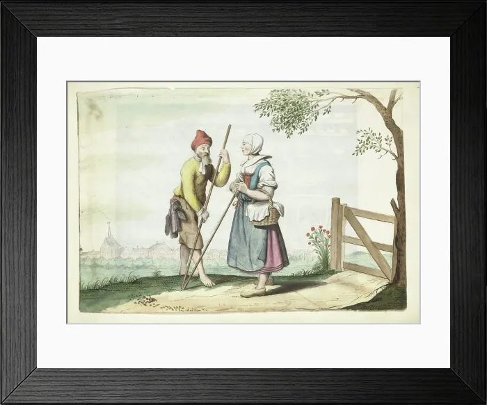 Framed Print : Farmer couple talking, 1654. Creator: Gesina ter Borch Framed Print : Farmer couple talking, 1654. Creator: Gesina ter Borch