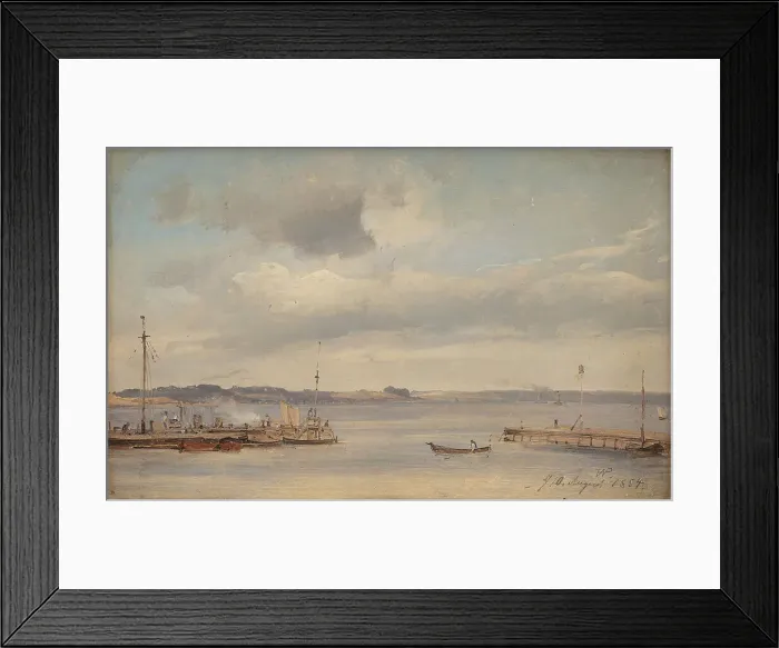 Framed Print : A Boat Harbour, Humlebæk, Zealand, 1854. Creator: Wilhelm Peter Carl Petersen Framed Print : A Boat Harbour, Humlebæk, Zealand, 1854. Creator: Wilhelm Peter Carl Petersen
