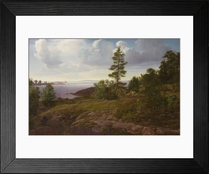 Framed Print : View of the archipelago at Elleholm, Blekinge, 1854. Creator: Godtfred Rump Framed Print : View of the archipelago at Elleholm, Blekinge, 1854. Creator: Godtfred Rump