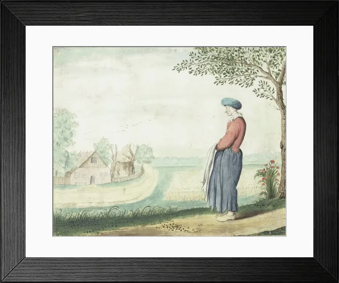 Framed Print : Farmers wife in a landscape, 1655. Creator: Gesina ter Borch Framed Print : Farmers wife in a landscape, 1655. Creator: Gesina ter Borch