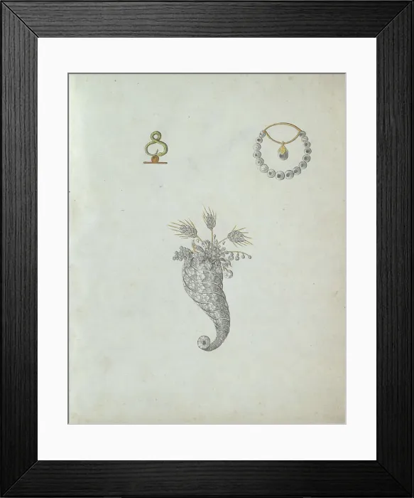Framed Print : Three pieces of jewellery, c.1800-c.1810. Creator: Carl Friedrich Bärthel Framed Print : Three pieces of jewellery, c.1800-c.1810. Creator: Carl Friedrich Bärthel