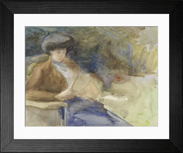 Framed Print : Seated woman reading, 1865-1913. Creator: Abrahamina Arnolda Louisa Hubrecht Framed Print : Seated woman reading, 1865-1913. Creator: Abrahamina Arnolda Louisa Hubrecht