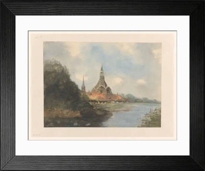 Framed Print : View of the Leidschendam church, c.1800-c.1900. Creator: Cornelis de Zeeu Framed Print : View of the Leidschendam church, c.1800-c.1900. Creator: Cornelis de Zeeu