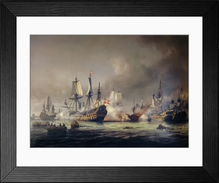Framed Print : Scene from the Battle of Køge Bay, 1677, (1855). Creator: Anton Melbye Framed Print : Scene from the Battle of Køge Bay, 1677, (1855). Creator: Anton Melbye
