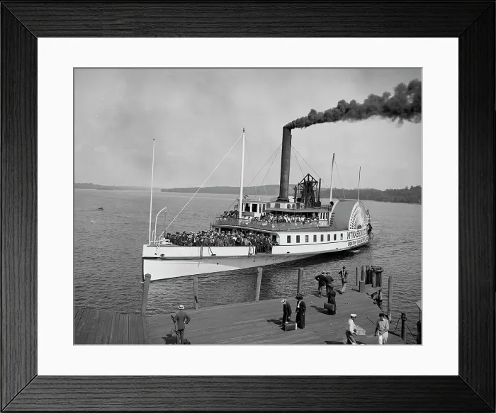 Framed Print : Str. Mt. Washington landing at Weirs, N.H. c1906. Creator: Unknown Framed Print : Str. Mt. Washington landing at Weirs, N.H. c1906. Creator: Unknown