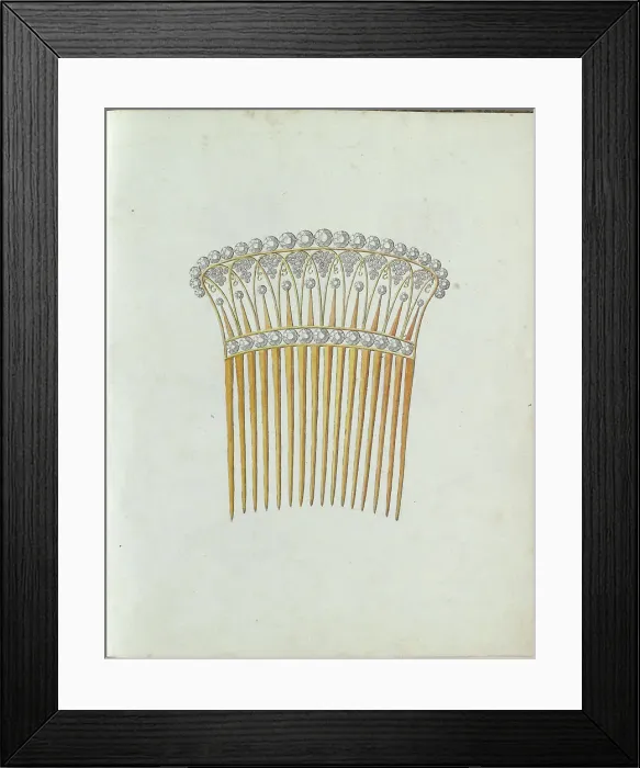 Framed Print : Hair comb with sixteen teeth, c.1800-c.1810. Creator: Carl Friedrich Bärthel