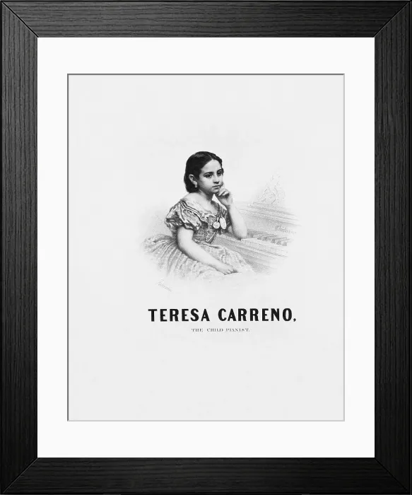 Framed Print : Portrait of the composer and pianist Teresa Carreño (1853-1917), ca 1863. Creator: Fabronius, Dominique C. (1828-1894) Framed Print : Portrait of the composer and pianist Teresa Carreño (1853-1917), ca 1863. Creator: Fabronius, Dominique C. (1828-1894)