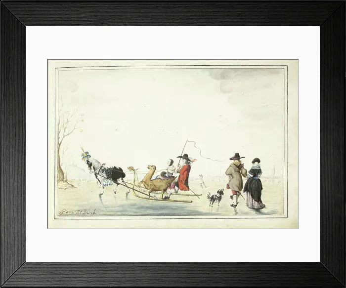 Framed Print : Sleigh on the ice, after 1656-c.1687. Creator: Gesina ter Borch Framed Print : Sleigh on the ice, after 1656-c.1687. Creator: Gesina ter Borch