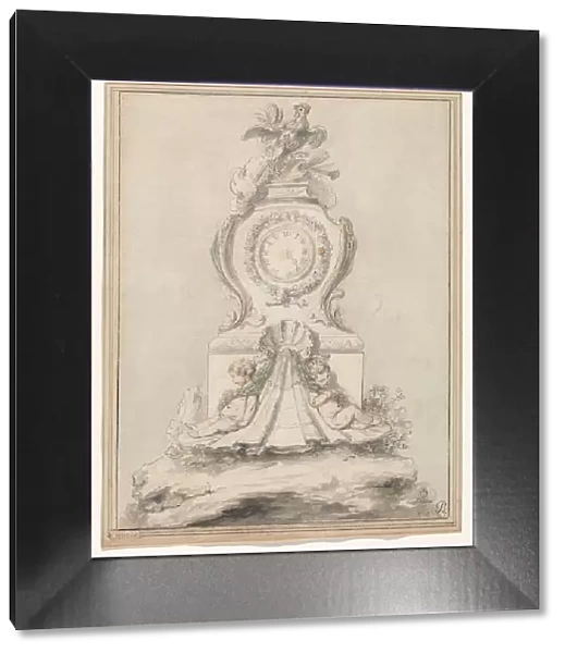 Design for a pendulum clock, c.1750-c.1760. Creator: Charles Hutin