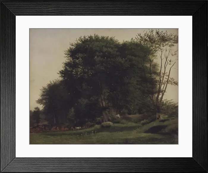 Framed Print : Forest clearing with cattle, 1855-1913. Creator: Wilhelm Xylander Framed Print : Forest clearing with cattle, 1855-1913. Creator: Wilhelm Xylander
