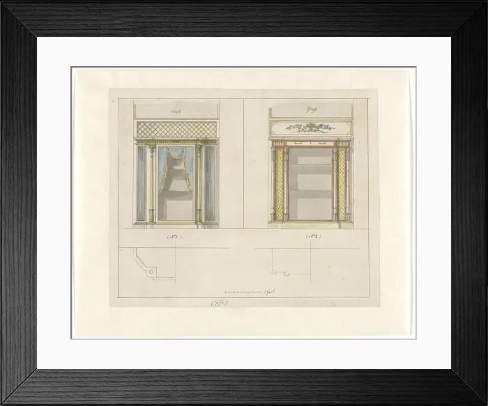 Framed Print : Design for two chests of drawers, c.1795-c.1800. Creator: Charles Heathcote Tatham Framed Print : Design for two chests of drawers, c.1795-c.1800. Creator: Charles Heathcote Tatham