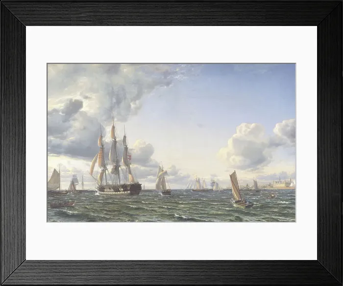 Framed Print : The liner Valdemar crosses the Sound, 1856. Creator: Emanuel Larsen. The liner Valdemar crosses the Sound, 1856. Creator: Emanuel Larsen Framed Print : The liner Valdemar crosses the Sound, 1856. Creator: Emanuel Larsen. The liner Valdemar crosses the Sound, 1856. Creator: Emanuel Larsen