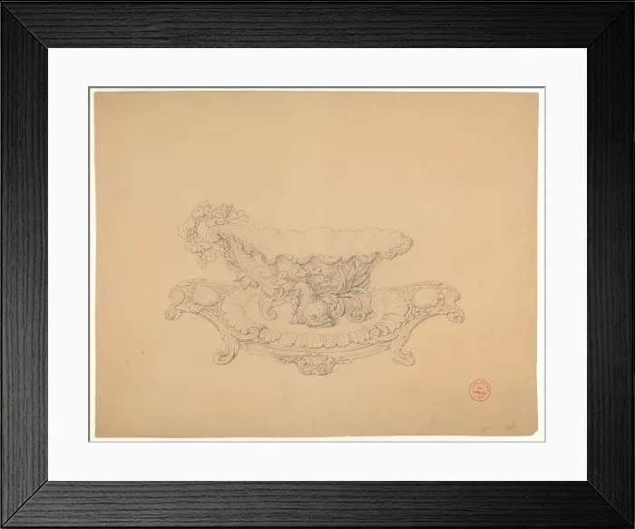 Framed Print : Design for a sauce boat on a saucer, c.1830. Creator: Workshop of Charles Nicolas Odiot Framed Print : Design for a sauce boat on a saucer, c.1830. Creator: Workshop of Charles Nicolas Odiot