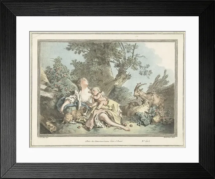 Framed Print : Sleeping Shepherdess and Cupid, 1760-1802. Creator: Gilles-Antoine Demarteau Framed Print : Sleeping Shepherdess and Cupid, 1760-1802. Creator: Gilles-Antoine Demarteau