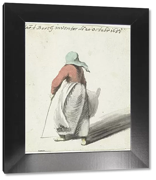 Woman walking, rear view, 1651. Creator: Harmen ter Borch