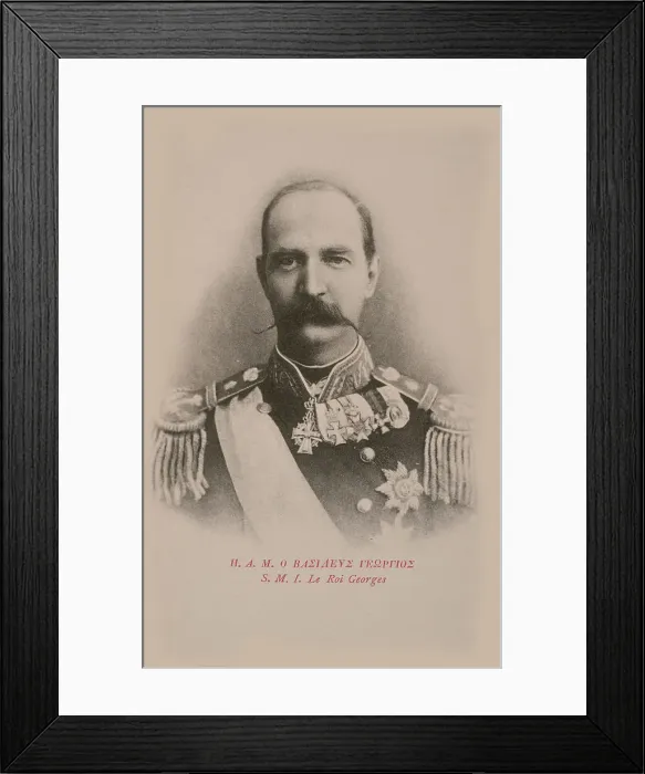 Framed Print : Portrait of George I (1845-1913), King of the Hellenes, c. 1900. Creator: Anonymous Framed Print : Portrait of George I (1845-1913), King of the Hellenes, c. 1900. Creator: Anonymous