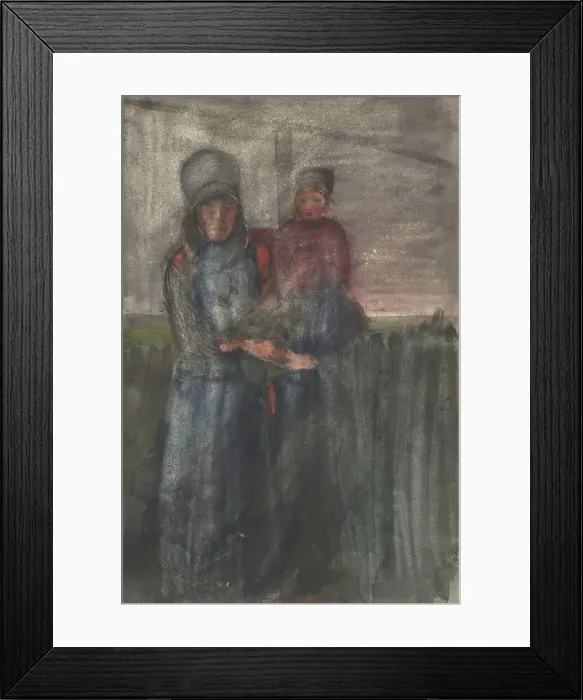 Framed Print : Marken woman with child in her arms, 1874-1945. Creator: Carel Adolph Lion Cachet Framed Print : Marken woman with child in her arms, 1874-1945. Creator: Carel Adolph Lion Cachet