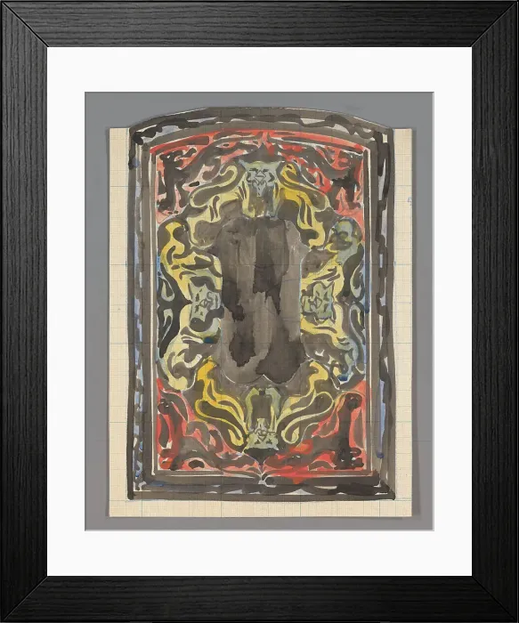Framed Print : Design for a tiled tableau with lions, 1874-1945. Creator: Carel Adolph Lion Cachet Framed Print : Design for a tiled tableau with lions, 1874-1945. Creator: Carel Adolph Lion Cachet