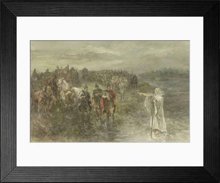 Framed Print : The Roman general Drusus and the Germanic Wichelaar, 1890. Creator: Charles Rochussen