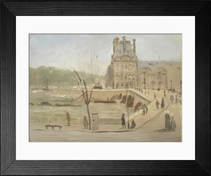 Framed Print : Pont Royal in Paris. Sketch, 1858-1861. Creator: David Jacobsen Framed Print : Pont Royal in Paris. Sketch, 1858-1861. Creator: David Jacobsen
