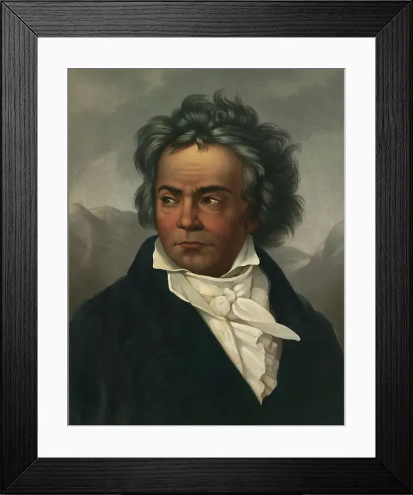 Framed Print : Portrait of Ludwig van Beethoven (1770-1827), c. 1861. Creator: Schimon, Ferdinand (1797-1852)