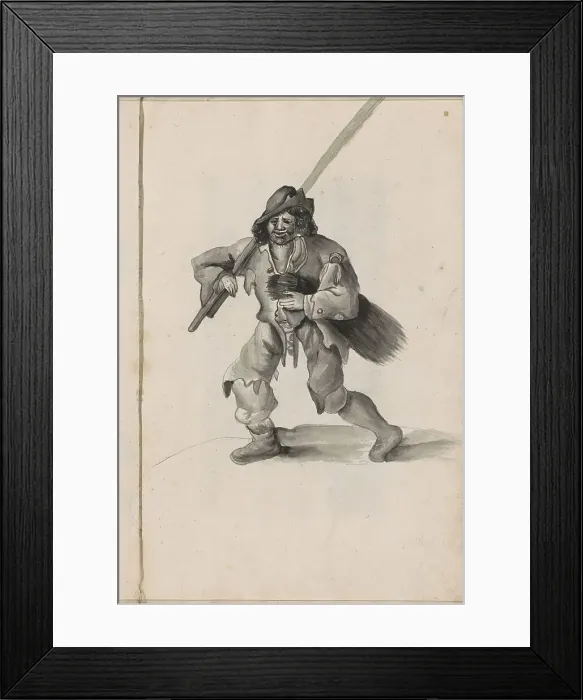 Framed Print : Farmer with firewood, 1696. Creator: Hendrick van Beaumont Framed Print : Farmer with firewood, 1696. Creator: Hendrick van Beaumont