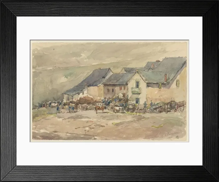 Framed Print : Village scene in Laroche, 1888. Creator: Carel Nicolaas Storm Framed Print : Village scene in Laroche, 1888. Creator: Carel Nicolaas Storm