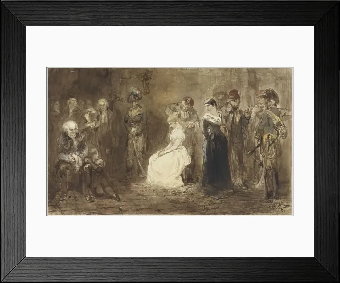 Framed Print : Princess Elisabeth of France in prison, May 10, 1794, 1867. Creator: Charles Rochussen Framed Print : Princess Elisabeth of France in prison, May 10, 1794, 1867. Creator: Charles Rochussen