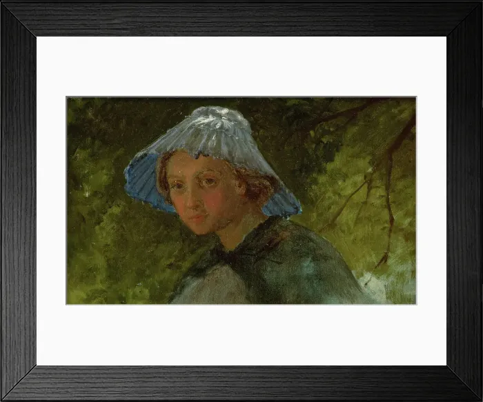 Framed Print : Mrs Linda Frolich with a Sunhat, 1859. Creator: Lorenz Frolich Framed Print : Mrs Linda Frolich with a Sunhat, 1859. Creator: Lorenz Frolich
