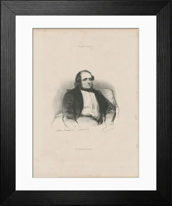 Framed Print : Portrait of Henry Monnier (1799-1877), 1840. Creator: Gavarni, Paul (1804-1866) Framed Print : Portrait of Henry Monnier (1799-1877), 1840. Creator: Gavarni, Paul (1804-1866)