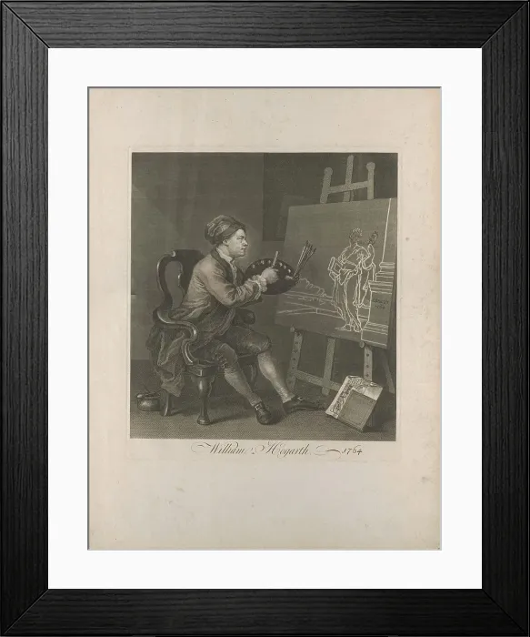 Framed Print : Self-portrait (Hogarth painting the Comic Muse), 1764. Creator: Hogarth, William (1697-1764) Framed Print : Self-portrait (Hogarth painting the Comic Muse), 1764. Creator: Hogarth, William (1697-1764)