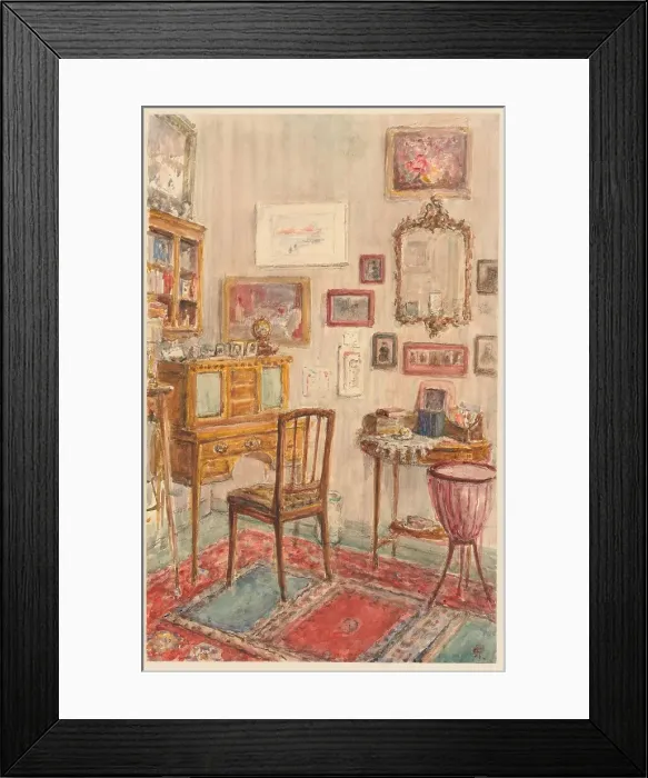 Framed Print : Interior of a room at Jan van Nassaustraat 48, 1910. Creator: Carel Nicolaas Storm